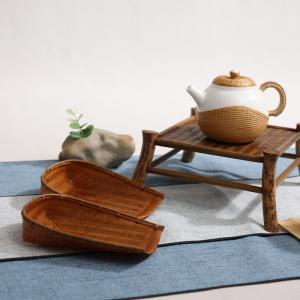 竹编大漆簸箕茶则