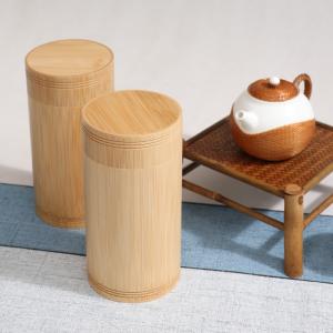 蔑线平板茶叶筒