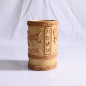 浮雕花高级毛笔筒