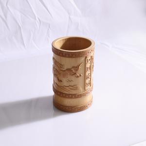浮雕花高级毛笔筒